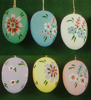 Six Colorful Pastel Eggs Ornaments