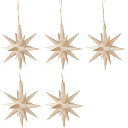 Five Natural Pointy Stars German Ornaments ORD199X235N
