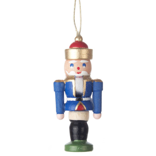 Mini Nutcracker King Ornament Blue ChristKindlMarkt German Gifts