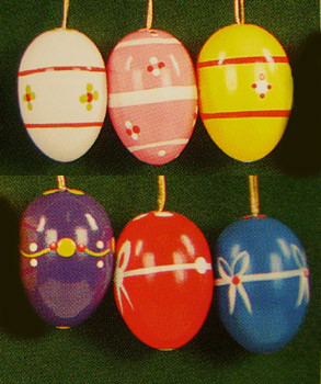 Six Colorful Merry Eggs Ornaments