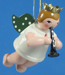 Clarinet Angel Crown Christmas Ornament