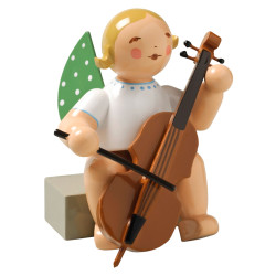 Blonde Angel Cello Figurine Wendt Kuhn Sitting FGW650X7A