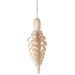 Wooden Shaved Pinecone German Ornament