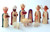 Wooden Nativity German Figurine 9 Piece Set Colored