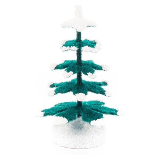 Wooden German Green Tree with Snow 65mm