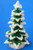 Wooden German Green White Snow Tree Figurine 92mm