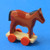 Wooden German Figurine Horse on Wheels