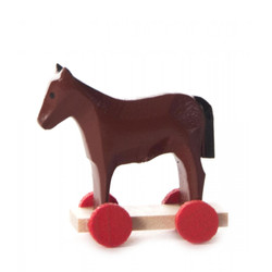 Wooden German Figurine Horse on Wheels