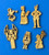 German Figurine Wooden MINI Set 6 Tiny Cut Outs WA