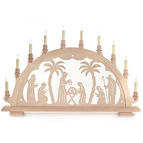 German Electric Nativity Christmas Schwibbogen Candle Arch