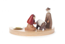 German Nativity Scene Wooden Candleholder CHD200X207G