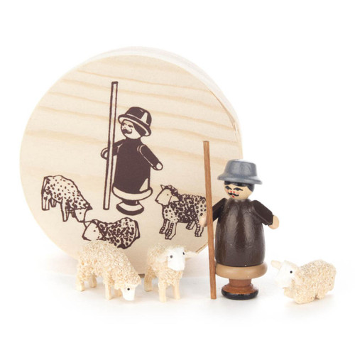 Shepherd and Sheep Flock German Figurine Box Set FGD070X049