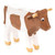 Mini Wooden Cow Hand Carved German Figurine  - Brown and White FGD076/072