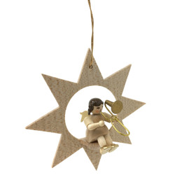Star Angel Trombone Christmas German Ornament