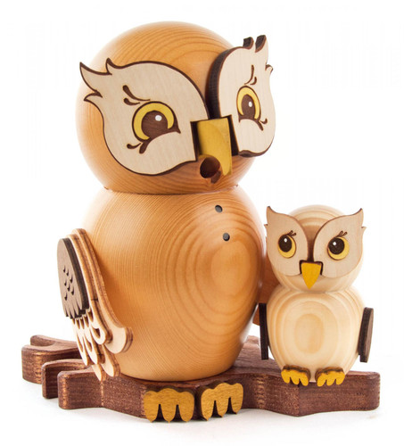 Whimsical Owl with Baby Owlet German Smoker SMD146X1670X16