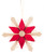 Red Natural Wooden Star Ornament ORD199X077