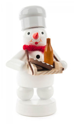 Snowman Wooden Figurine with Wine and Torte FGD198X097X24X4