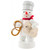 Snowman Baker Wooden Figurine Holding Pretzel FGD198X097X24X