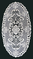 German Lace Oval Doily Ravenna 6x10 inch Table Topper