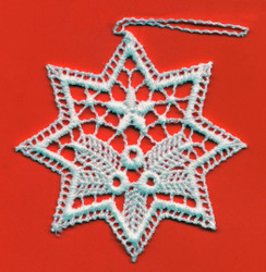 German Lace Christmas Holly Star Ornament LN-W10