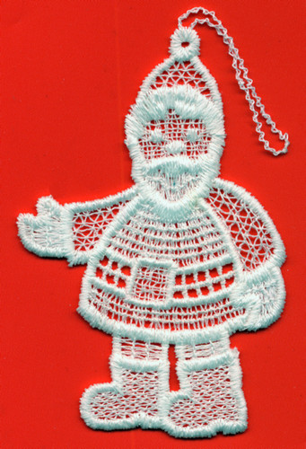 German Lace Christmas Santa with Glove Ornament LN-W20