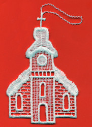 German Lace Christmas Seiffen Church Ornament LN-W22