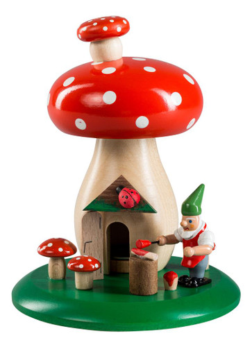 Elf with Red Dot Mushroom German Smoker SMR265X30