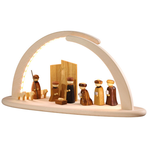 Schwibbogen Illuminated Light Arch Modern Nativity Scene LED 15371 