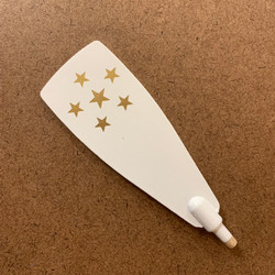Pyramid Paddle 118mm x 38mm - White with 6 Gold Stars
