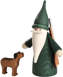 Seiffener Volkskunst Hunter Gnome with Dog Figurine
