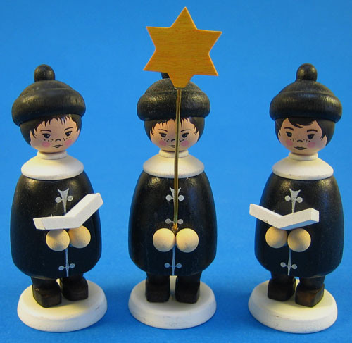 three choir children candles for german christmas carousels