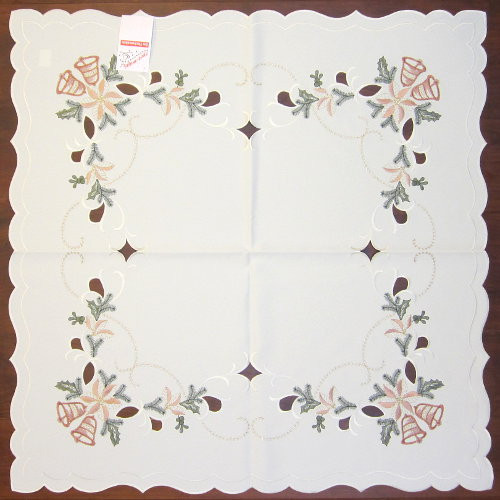 Christmas Bells Holly Table Topper Square Tablecloth