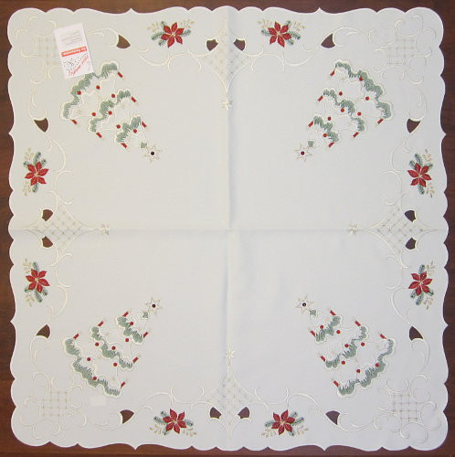 Christmas Village German Doily Linen Tablecloth 