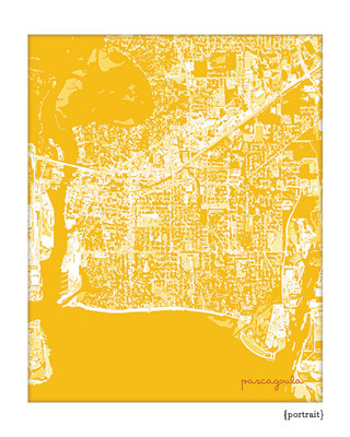 Pascagoula Mississippi cityscape art print