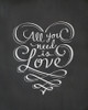 All You Need is Love Chalkboard Art Print
