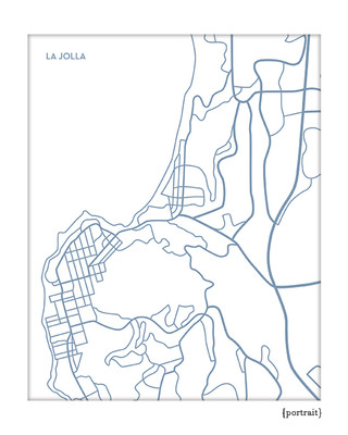 La Jolla city map print