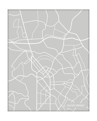 Silver Spring MD city map / Portrait