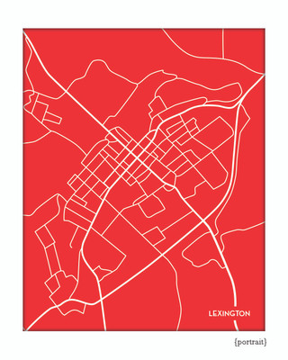 Lexington Virginia city map art