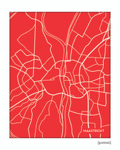 Maastricht, Netherlands city map print