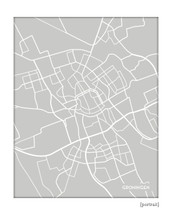 Groningen, Netherlands city map print