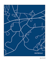 Centerville Massachusetts city map print