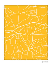 Framingham Massachusetts city map print