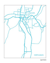 North Adams MA city map print