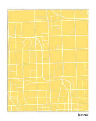 Troy Michigan City Map Art