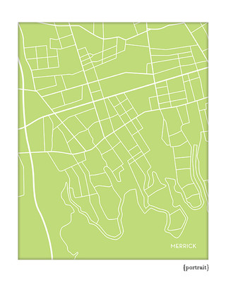 Merrick New York city map print