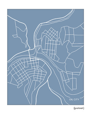 Oil City Pennsylvania map print