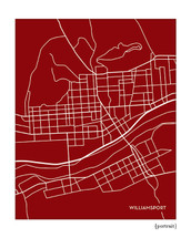 Williamsport PA city map print