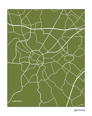 Aachen Germany City Map Print