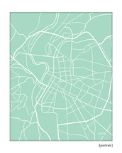 Lyon France City Map Print