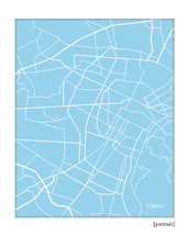 Torino Italy City Map Print